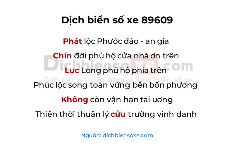 Dịch thơ biển số 89609
