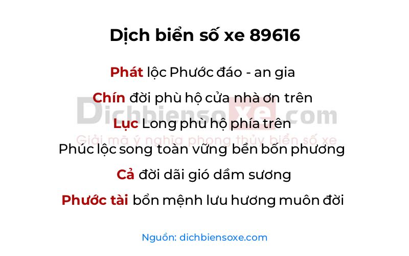 Dịch thơ biển số 89616