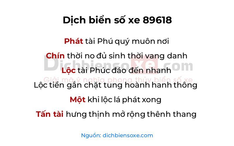 Dịch thơ biển số 89618
