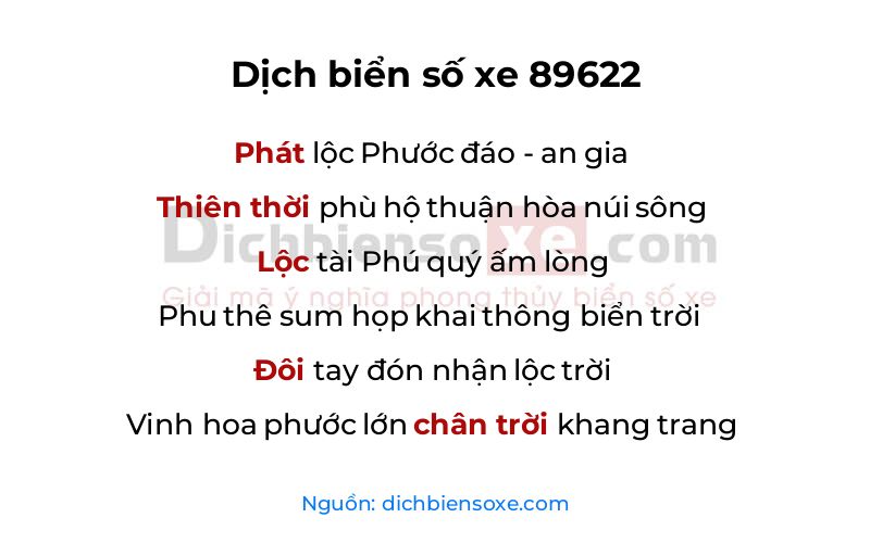 Dịch thơ biển số 89622