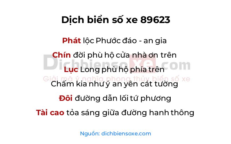 Dịch thơ biển số 89623