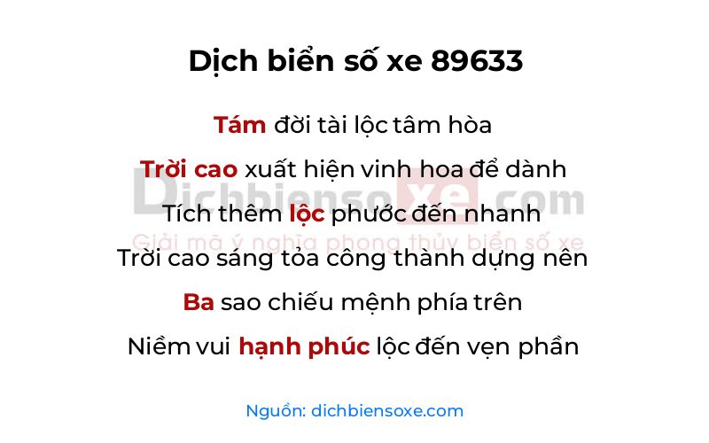 Dịch thơ biển số 89633