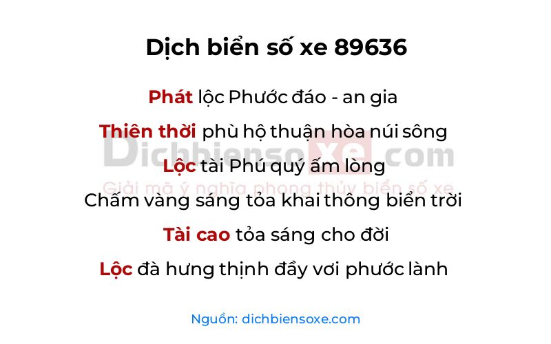 Dịch thơ biển số 89636