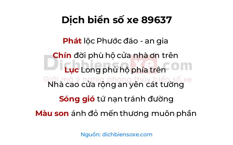Dịch thơ biển số 89637