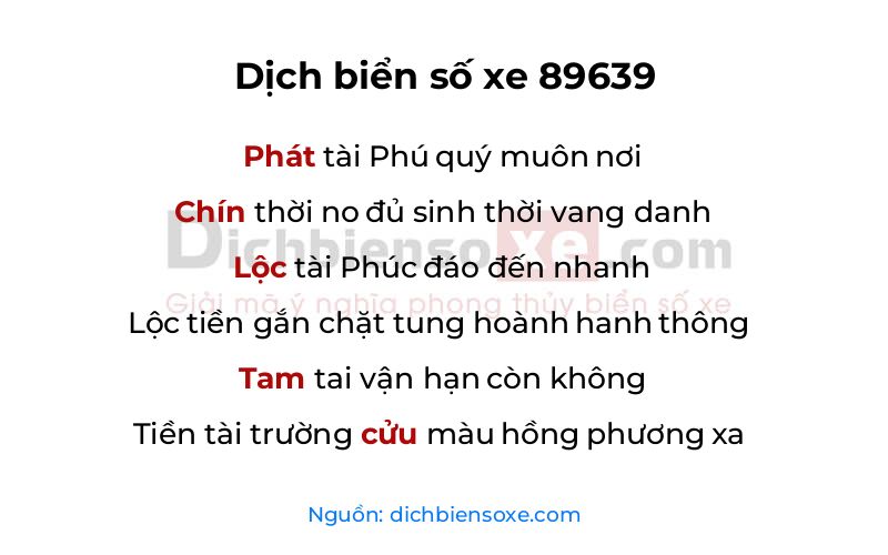 Dịch thơ biển số 89639