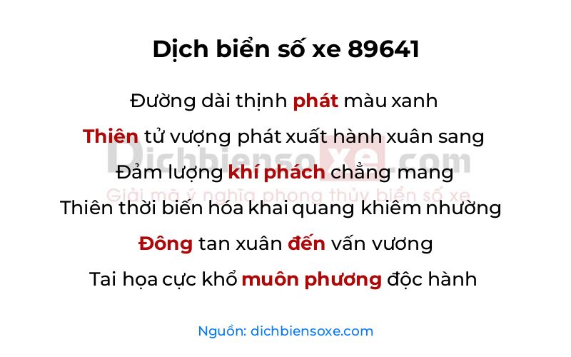 Dịch thơ biển số 89641