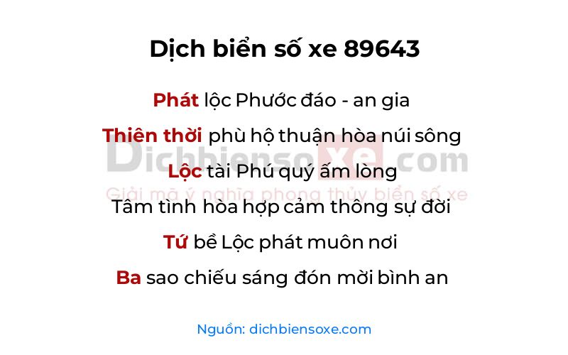Dịch thơ biển số 89643