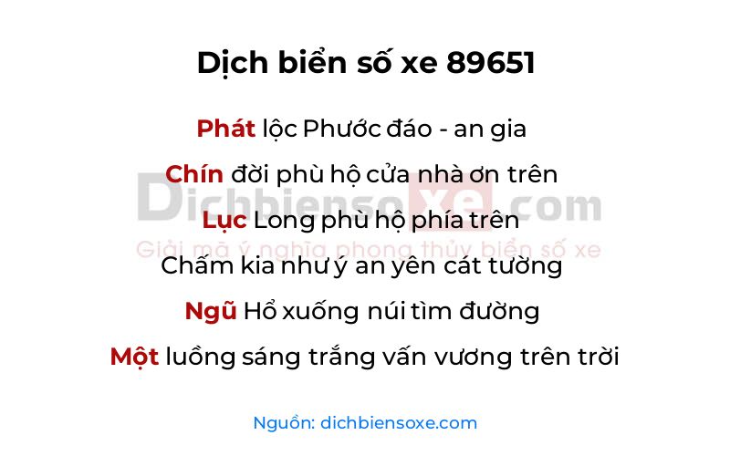 Dịch thơ biển số 89651