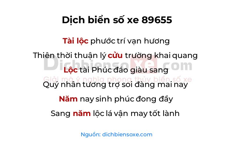 Dịch thơ biển số 89655