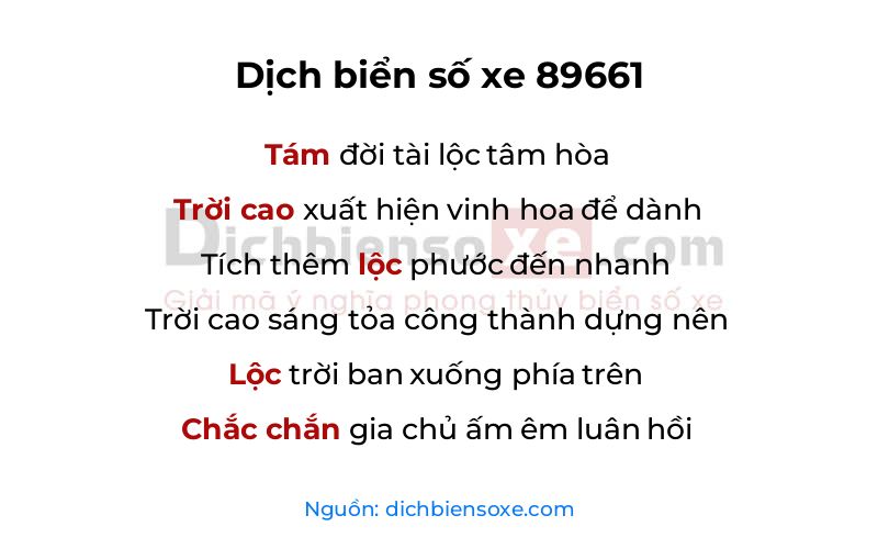 Dịch thơ biển số 89661
