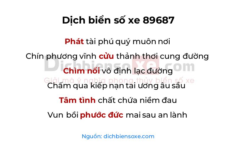 Dịch thơ biển số 89687