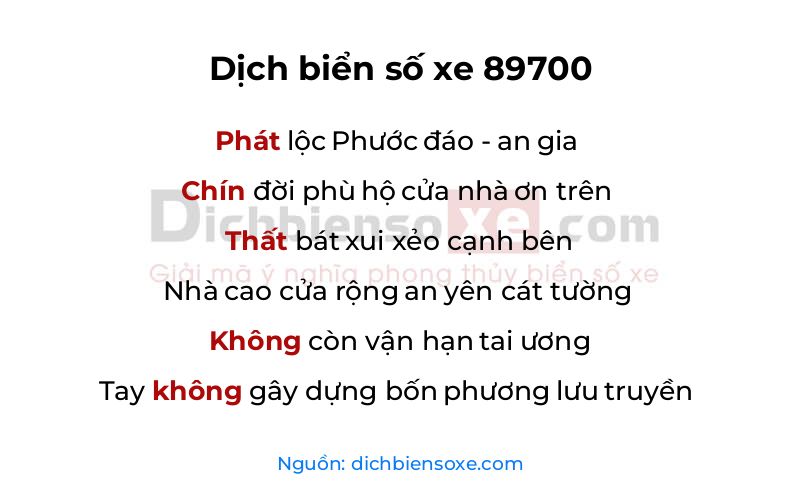 Dịch thơ biển số 89700