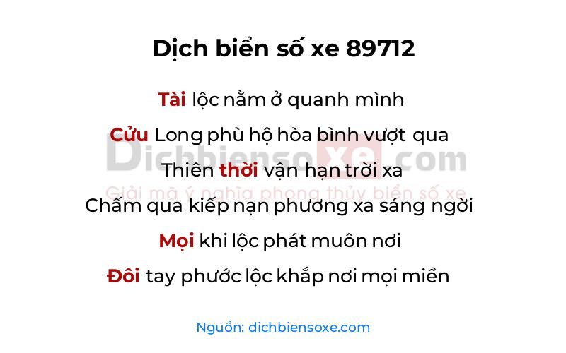 Dịch thơ biển số 89712