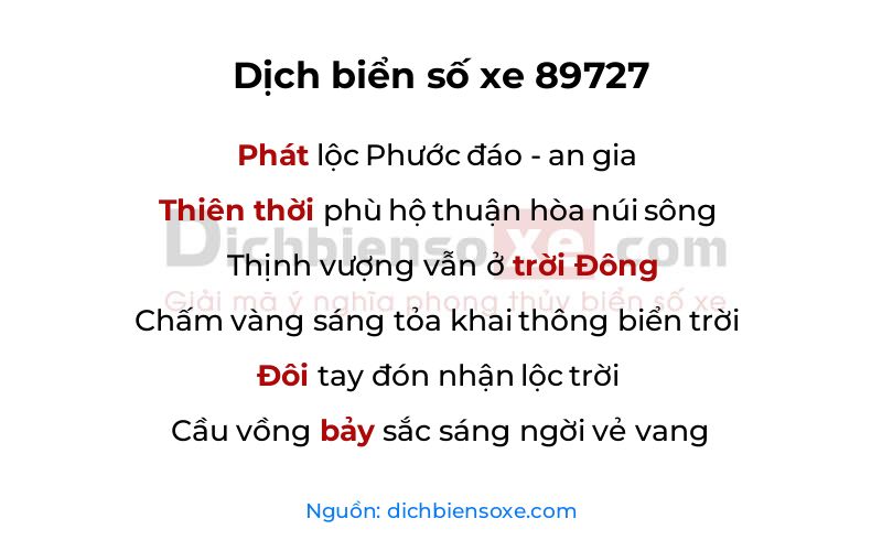 Dịch thơ biển số 89727