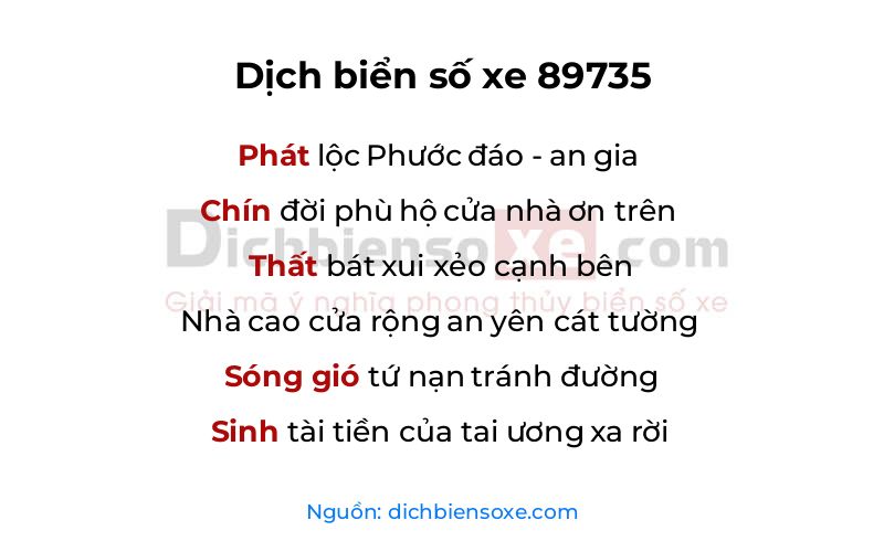 Dịch thơ biển số 89735
