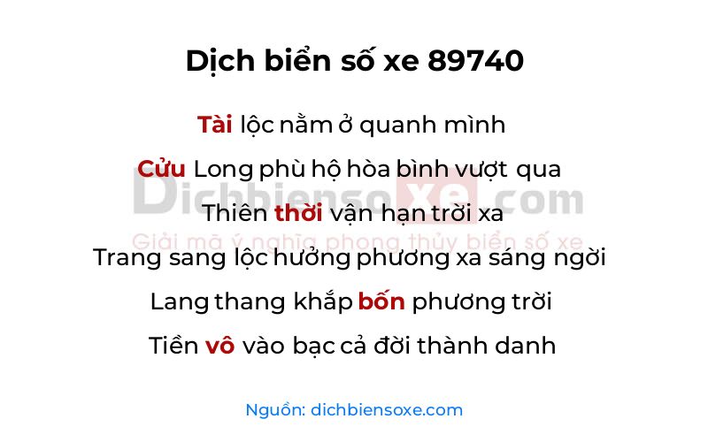 Dịch thơ biển số 89740