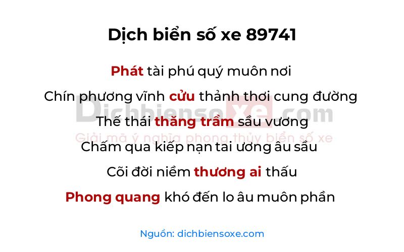 Dịch thơ biển số 89741