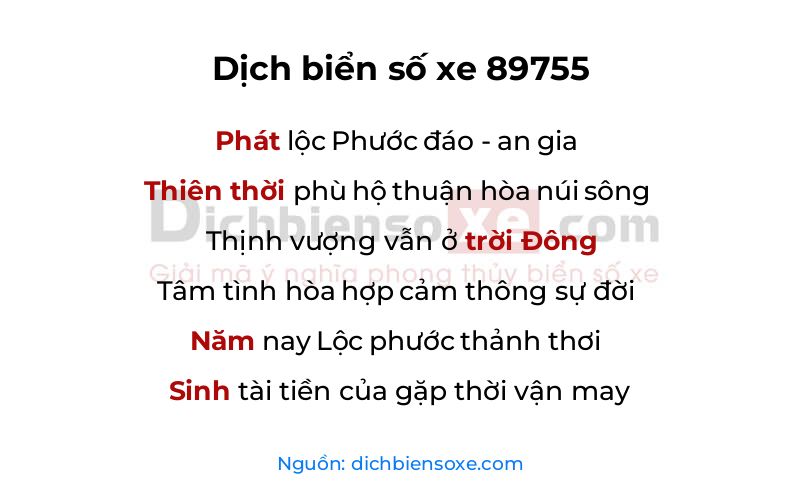 Dịch thơ biển số 89755