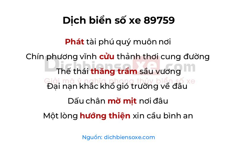 Dịch thơ biển số 89759