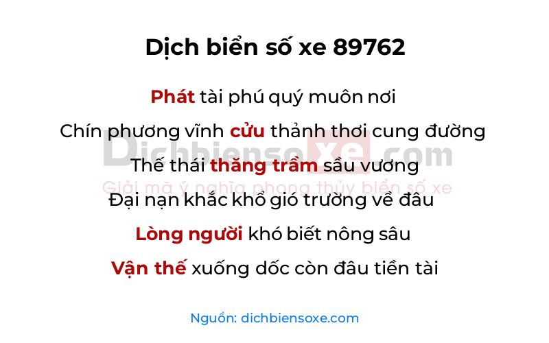 Dịch thơ biển số 89762