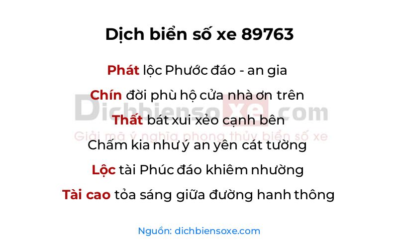 Dịch thơ biển số 89763