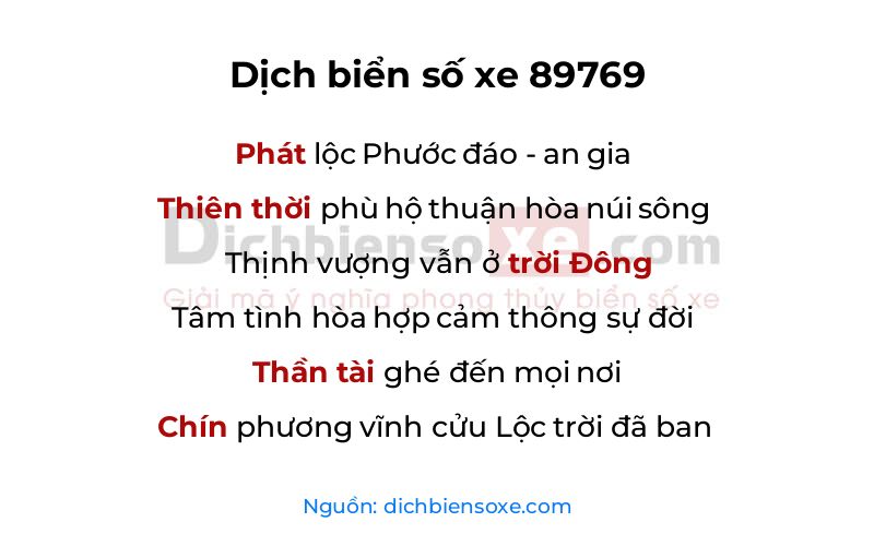 Dịch thơ biển số 89769