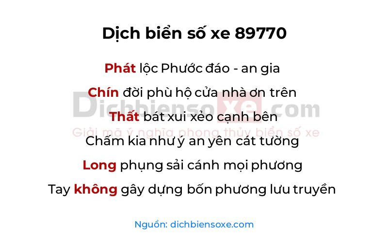 Dịch thơ biển số 89770