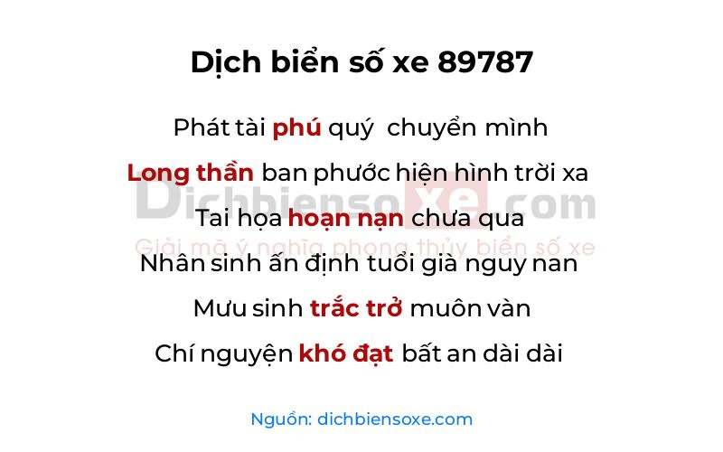 Dịch thơ biển số 89787