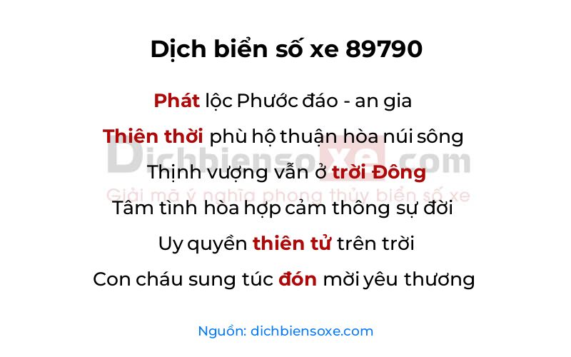 Dịch thơ biển số 89790