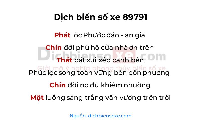 Dịch thơ biển số 89791