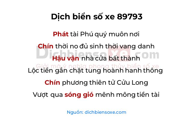 Dịch thơ biển số 89793