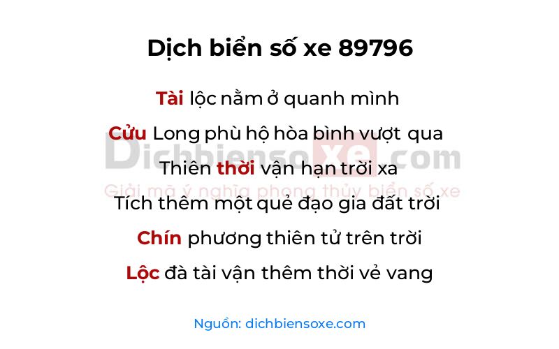 Dịch thơ biển số 89796