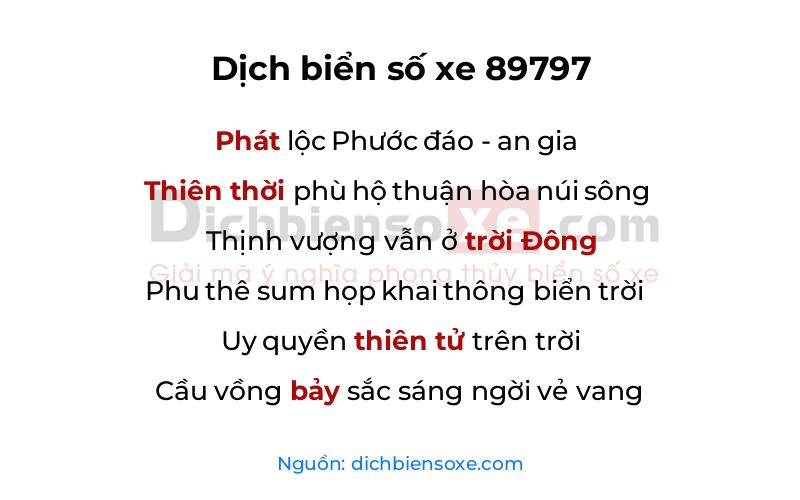 Dịch thơ biển số 89797
