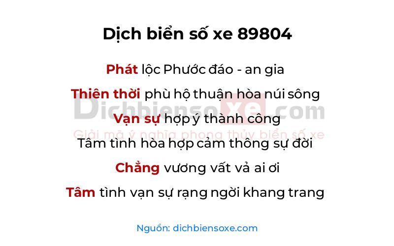 Dịch thơ biển số 89804