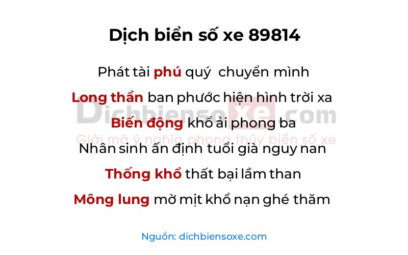 Dịch thơ biển số 89814