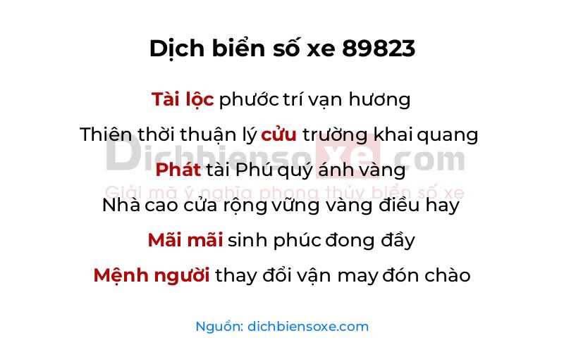 Dịch thơ biển số 89823
