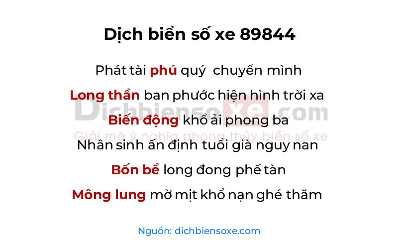Dịch thơ biển số 89844