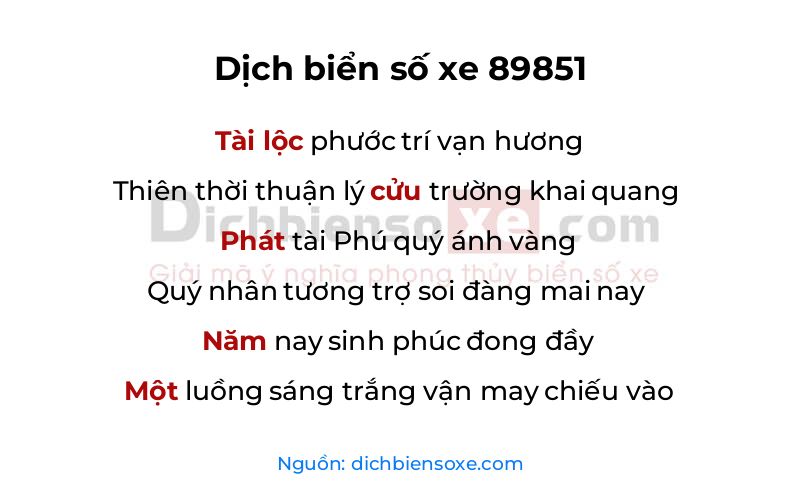 Dịch thơ biển số 89851