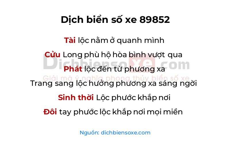 Dịch thơ biển số 89852