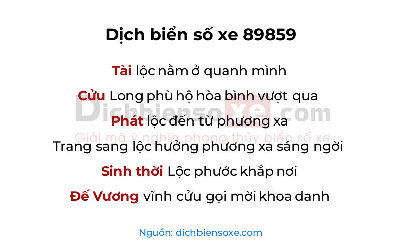 Dịch thơ biển số 89859