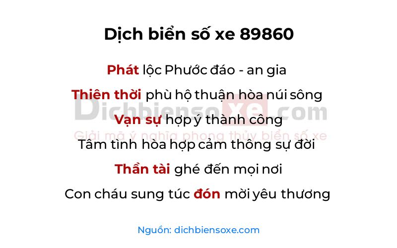Dịch thơ biển số 89860