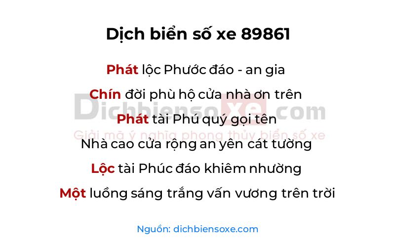 Dịch thơ biển số 89861