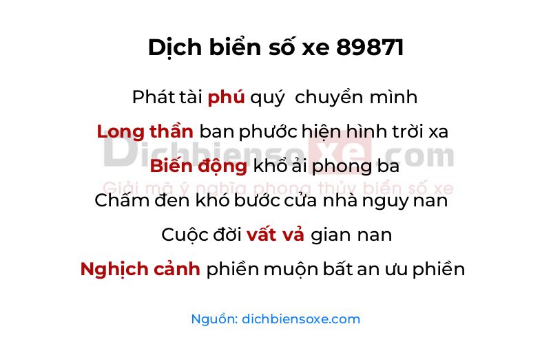 Dịch thơ biển số 89871