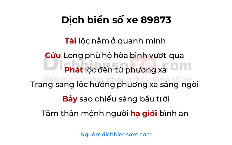 Dịch thơ biển số 89873