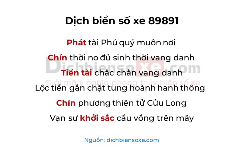 Dịch thơ biển số 89891