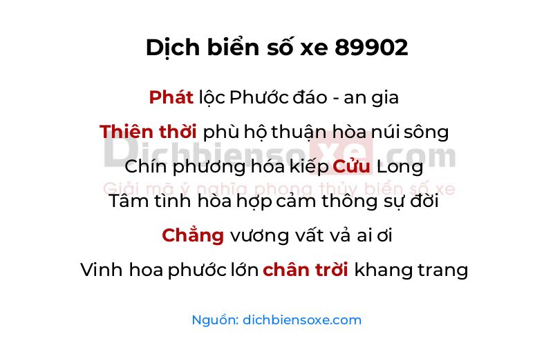 Dịch thơ biển số 89902