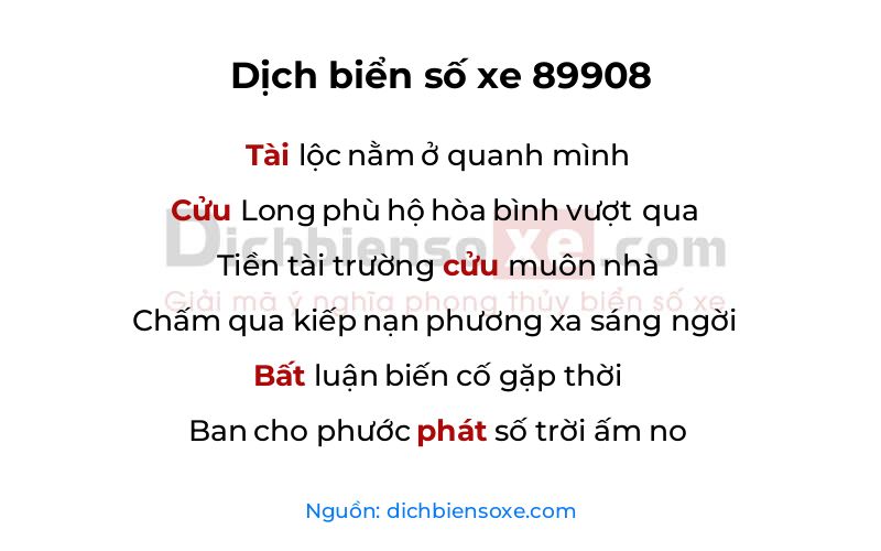 Dịch thơ biển số 89908