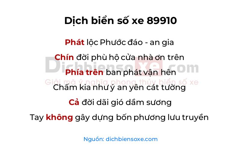 Dịch thơ biển số 89910