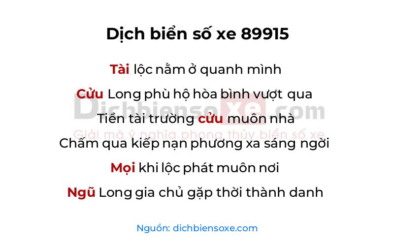 Dịch thơ biển số 89915