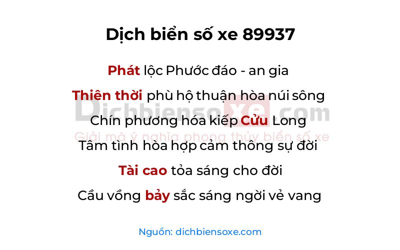 Dịch thơ biển số 89937